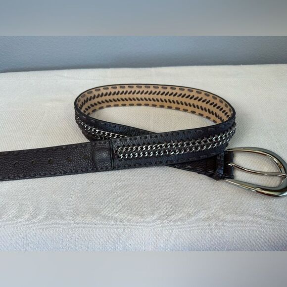 Michael Kors Braided Leather Chain Statement Belt Brown BOHO Size M - Picture 8 of 11